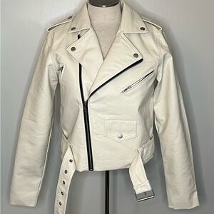 ASOS Off-White vegan Leather Biker Jacket